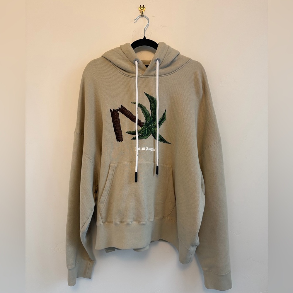Palm Angels Broken Palm Hoodie Tan